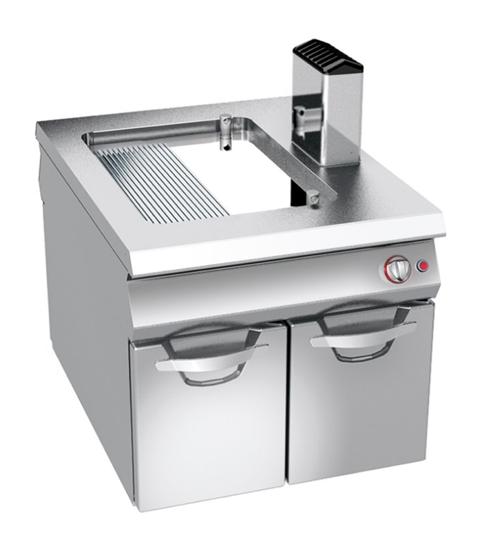 08WFT6GV GAS GRIDDLE RIBBED SMOOTH CHROMIUM PLATE ON CABINET